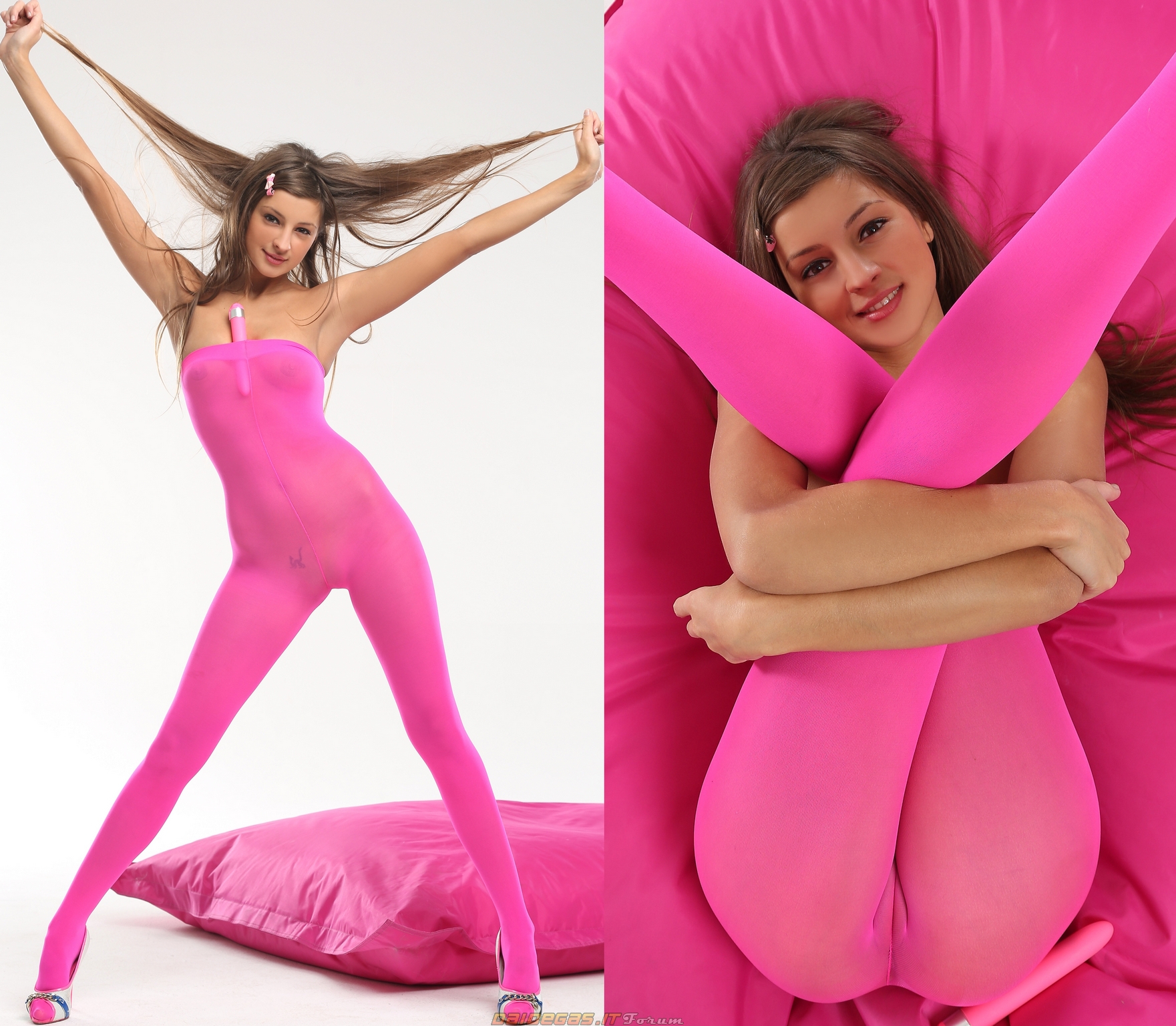 #54. pink pantyhose sexy girl. 